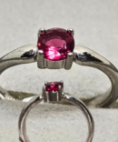 Stainless Silver Pear Ruby Ring